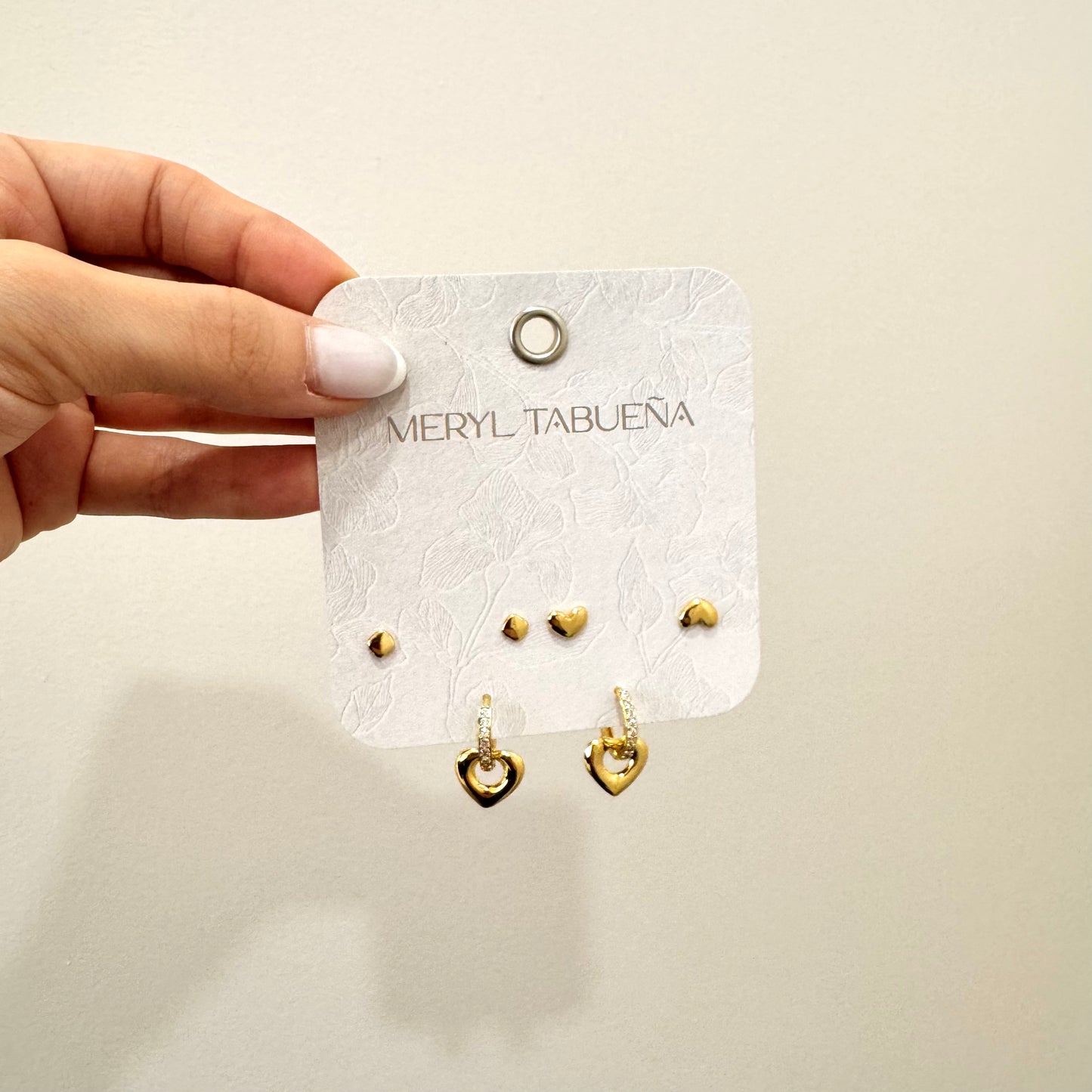 SET DE 3 PARES CORAZON