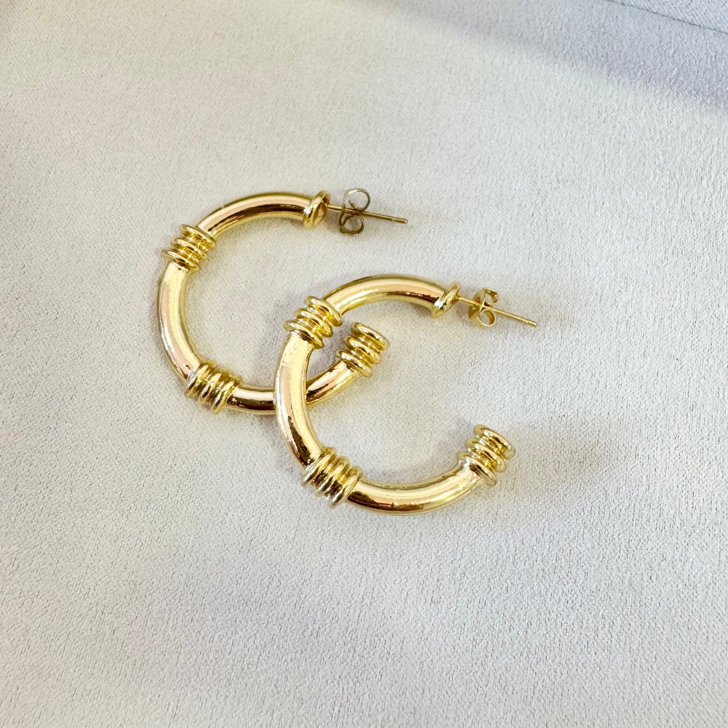 ARGOLLAS BRONCE CON BAÑO EN ORO