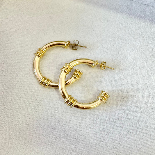 ARGOLLAS BRONCE CON BAÑO EN ORO