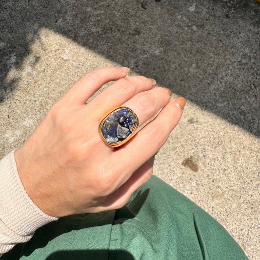 ANILLO MAR AZUL (TALLA 7)