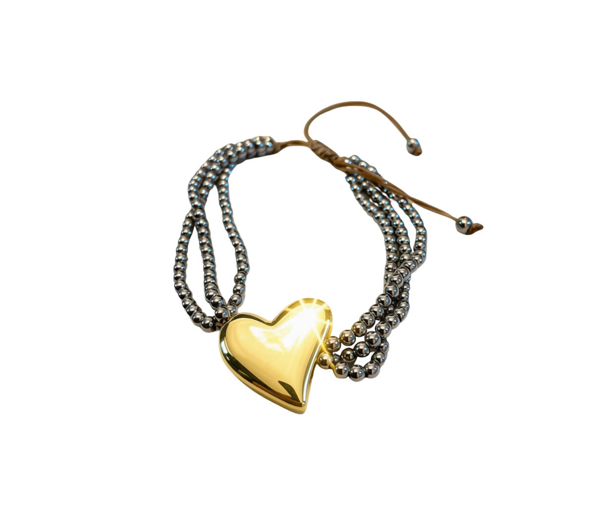 PULSERA CORAZON BICOLOR