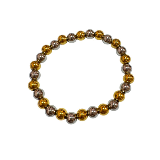 PULSERA BALINES DOBLE TONO