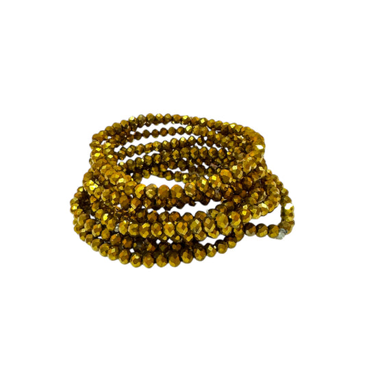 10 PULSERAS DE CRISTAL DORADO