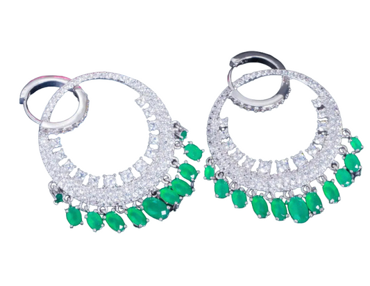 ROUND GREEN EARRINGS