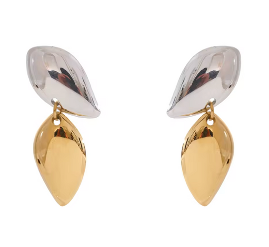 TWO TONE EARRINGS