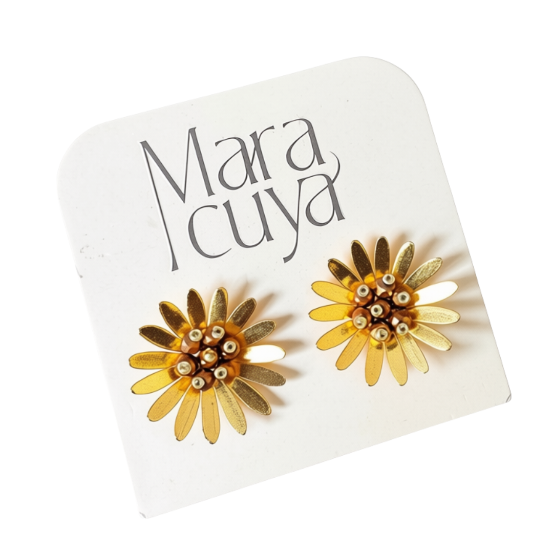 FLOWER BROWN EARRINGS
