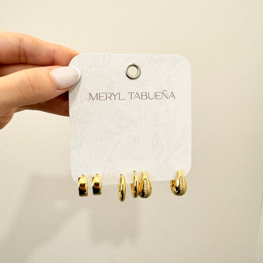 SET DE 3 PARES ARGOLLAS