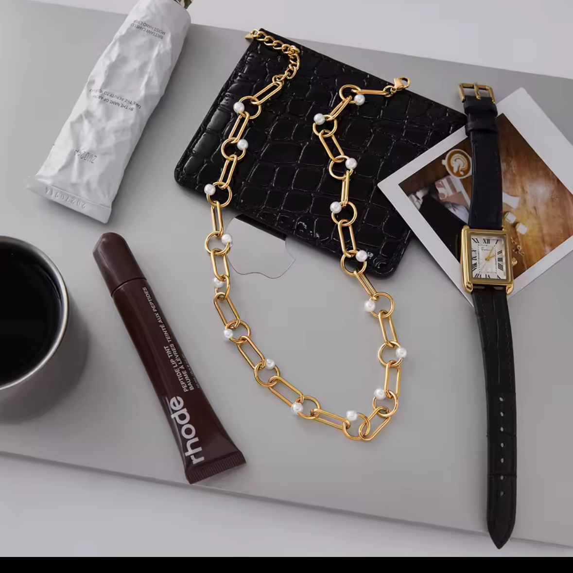 COLLAR PERLAS Y ESLABONES