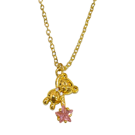 TEDDY'S PINK STAR NECKLACE