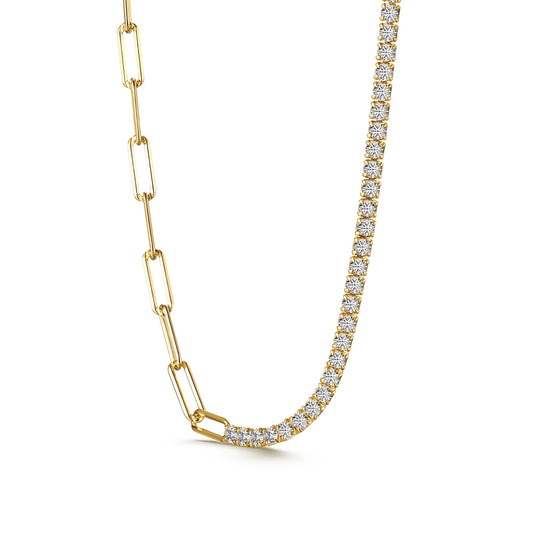 PAPER CLIP DIAMOND NECKLACE