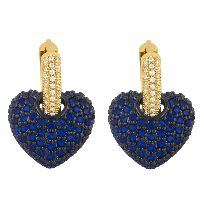 HEART 2 IN 1 HOOP GOLD/BLUE