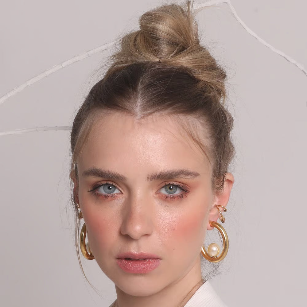 PEARL HALF HOOP SET