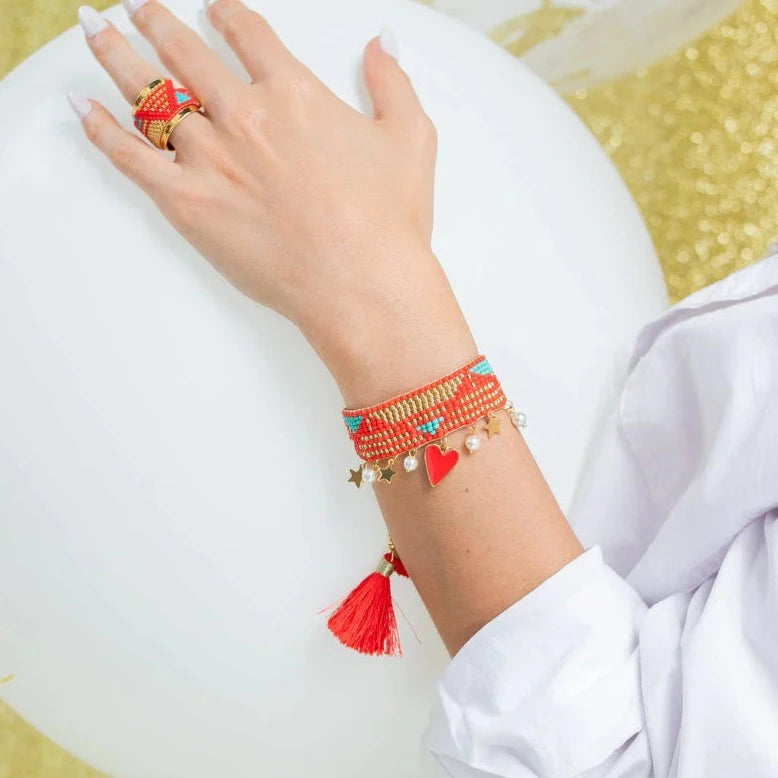 BRAZALETE ROJO CORAZON