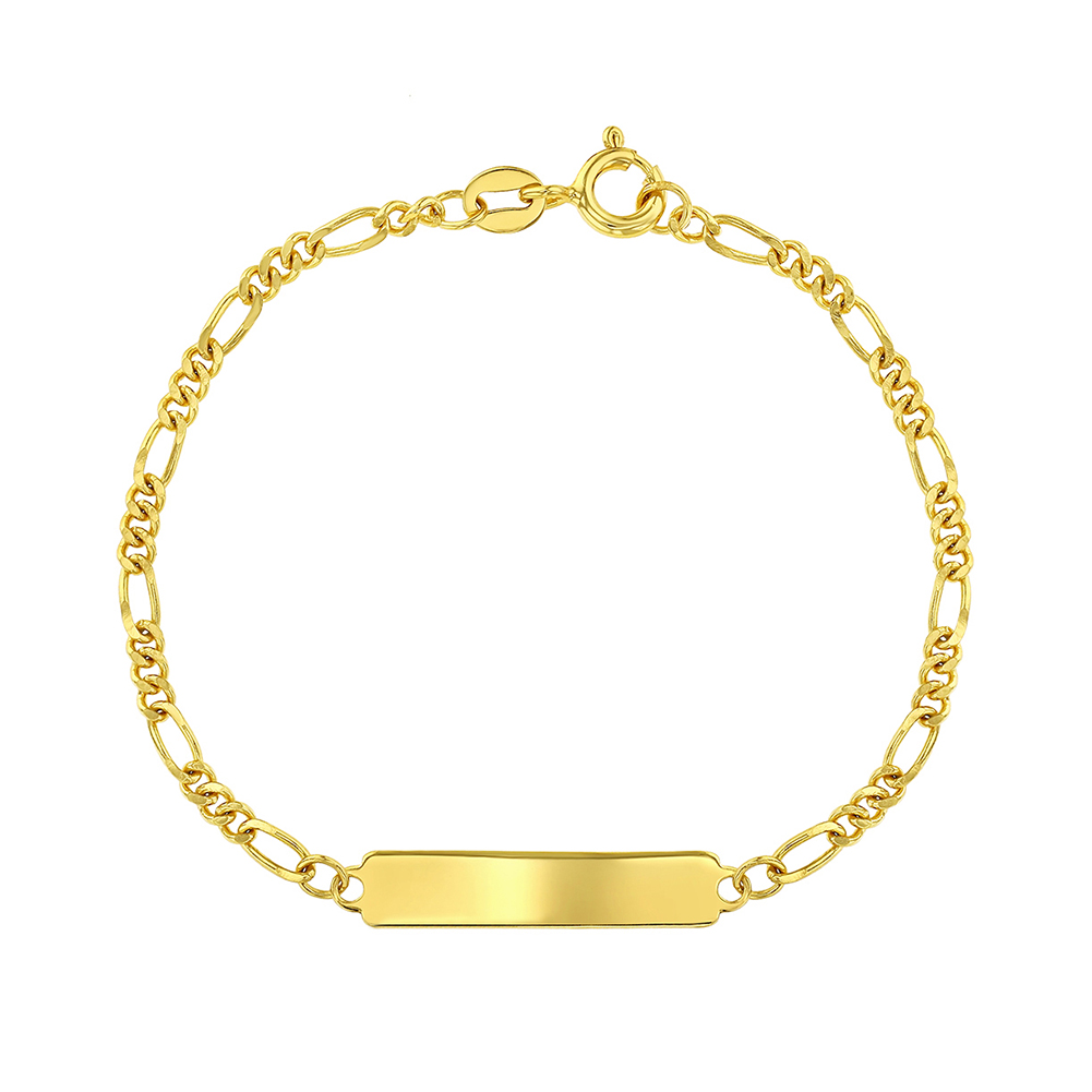 PULSERA FIGARO PARA BEBE PLATA CON BAÑO EN ORO