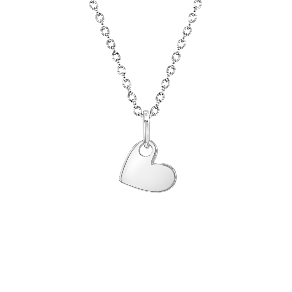 TINY HANGING HEART PLATA 925