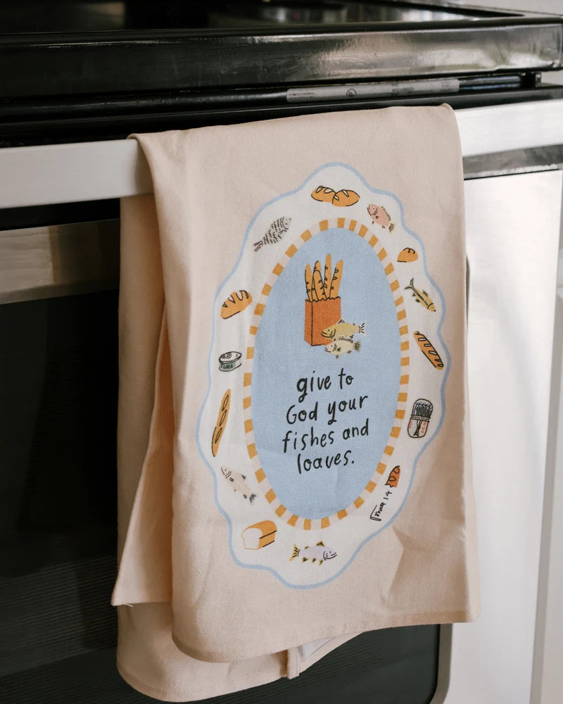 FISHES & LOAVES LINEN TEA TOWEL