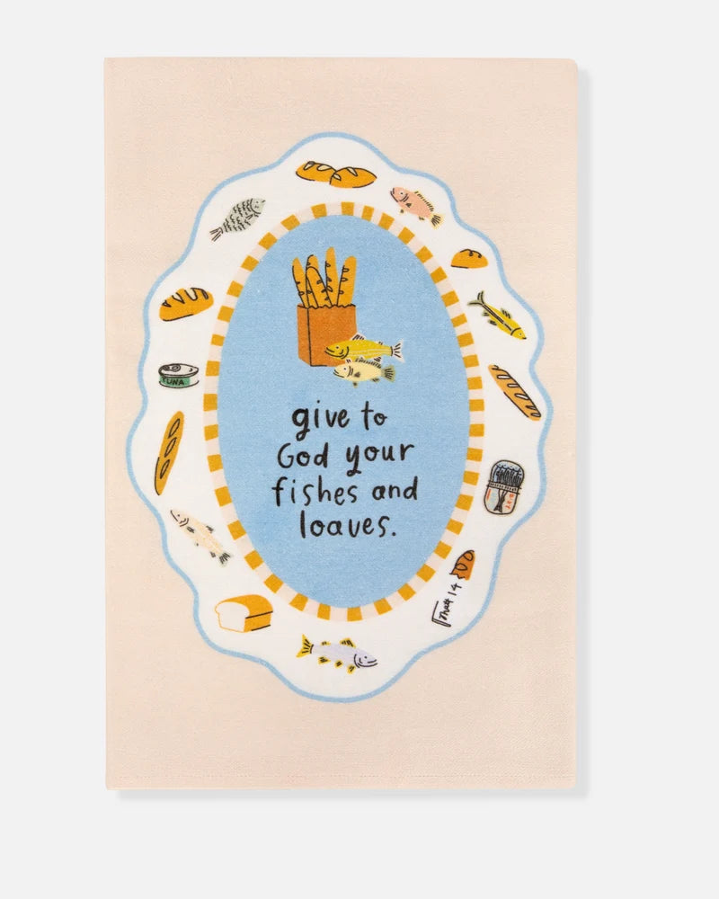 FISHES & LOAVES LINEN TEA TOWEL
