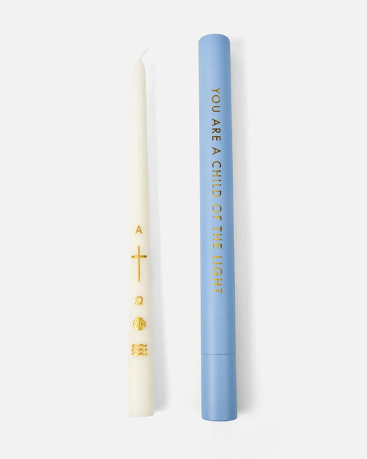 ALPHA & OMEGA BAPTISM CANDLE