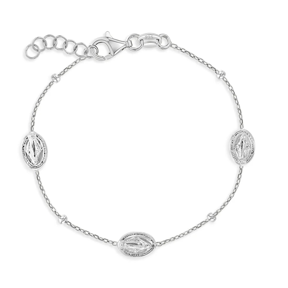 PULSERA VIRGEN MARIA PLATA 925