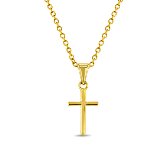 TINY CROSS PLATA 925 CON BAÑO EN ORO