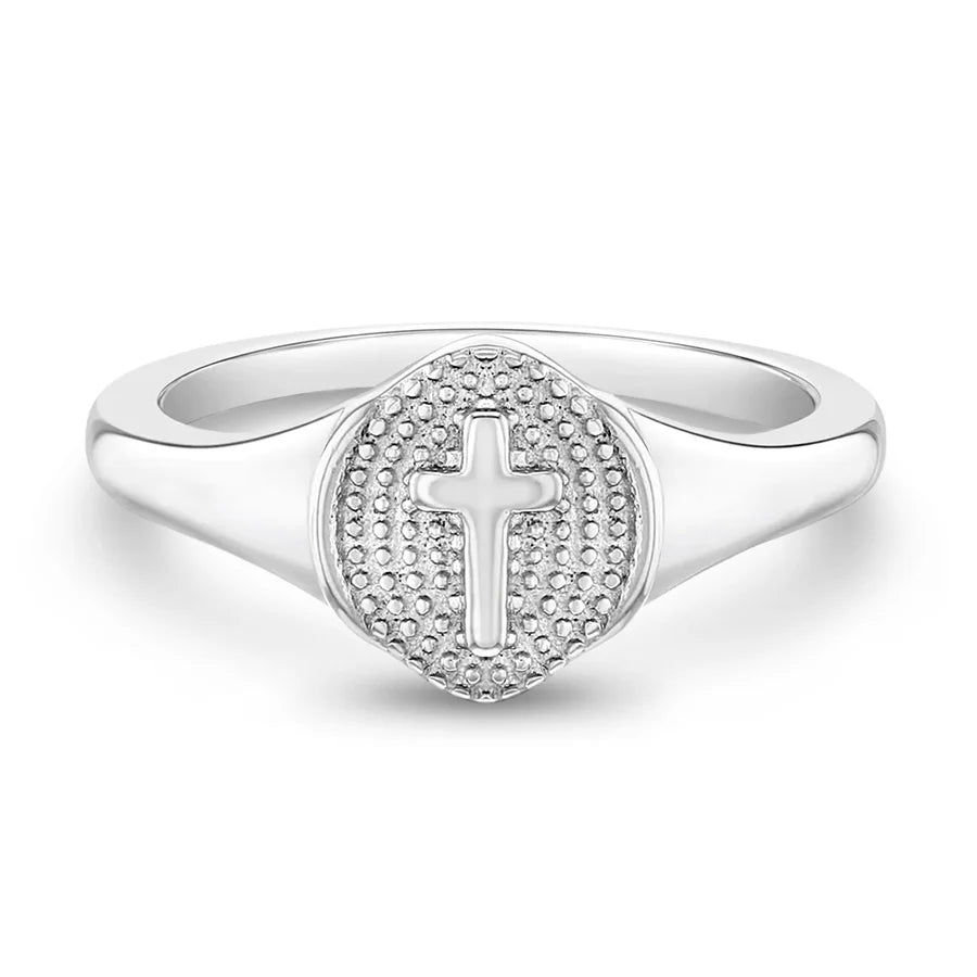 CROSS RING PLATA 925 (TALLA 5)