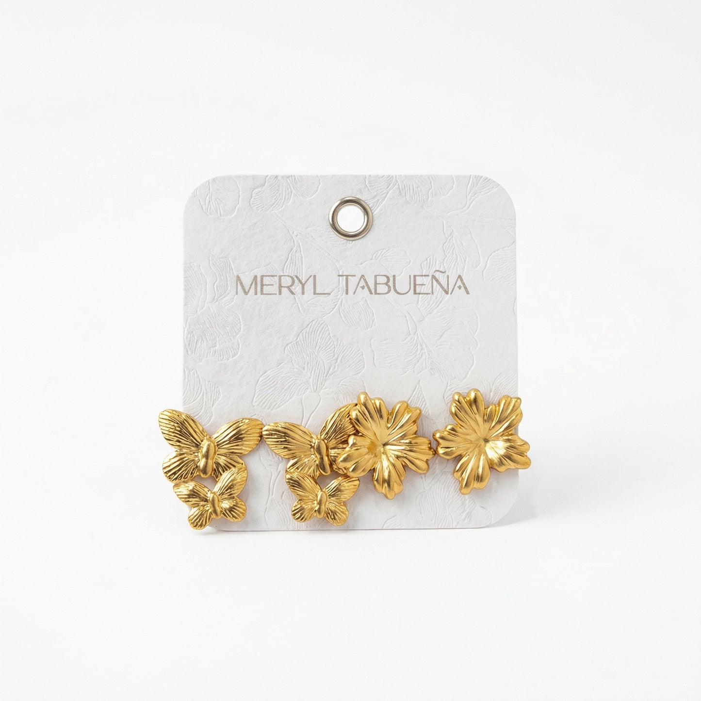 SET DE 2 PARES MARIPOSA Y FLOR