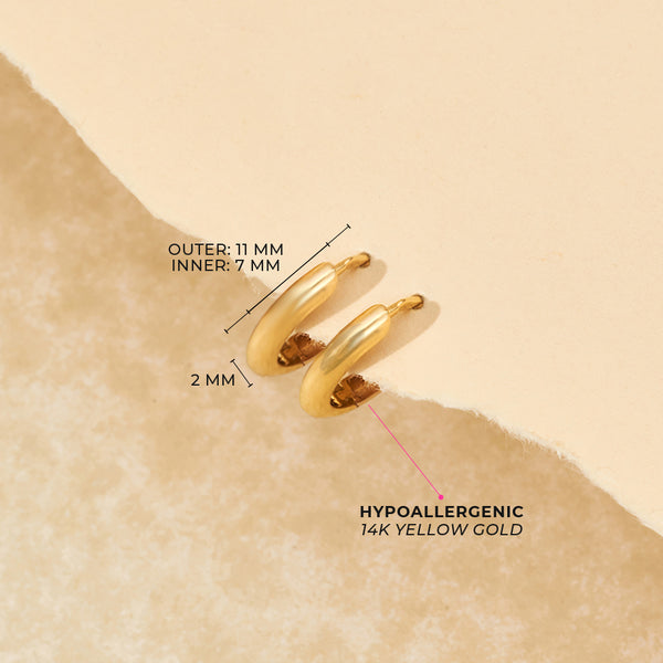 14K SOLID GOLD HOOP
